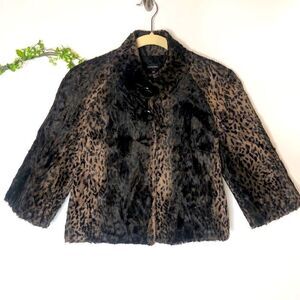 Fashionista Animal Print Faux Fur Capelet Jacket